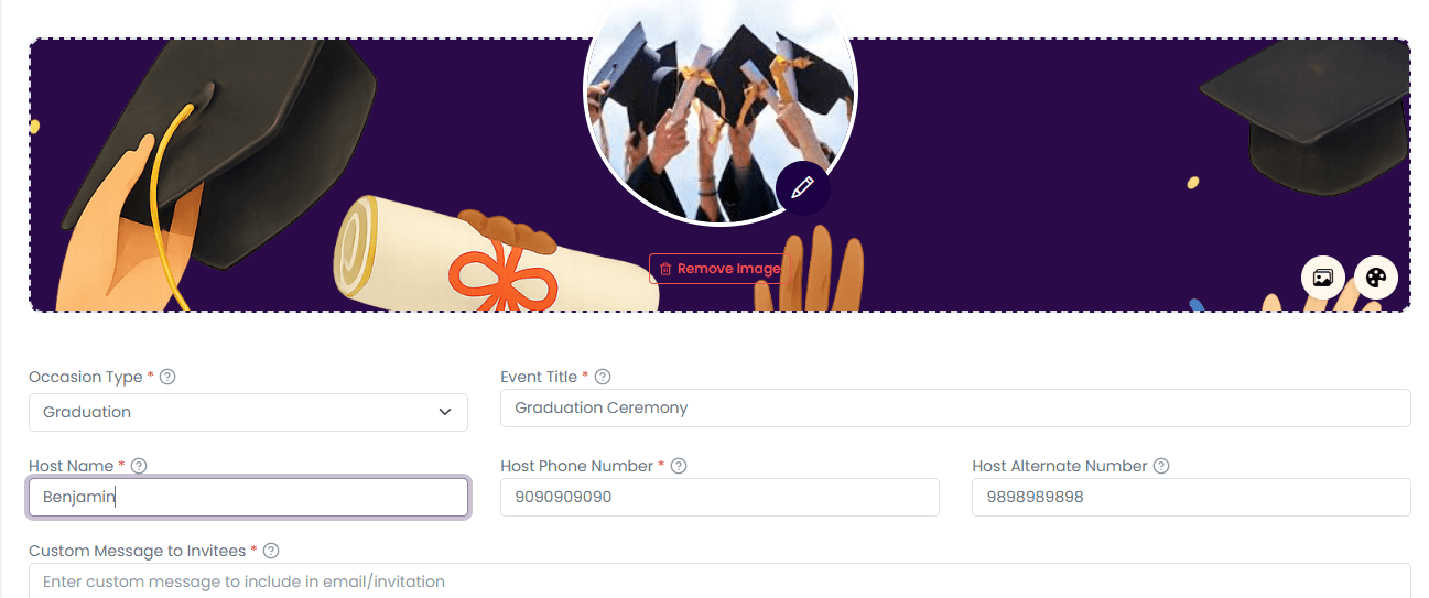 Create a Graduation Event